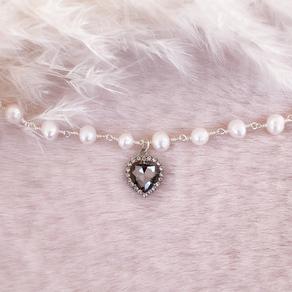 Crystal Heart Pearl Bracelet