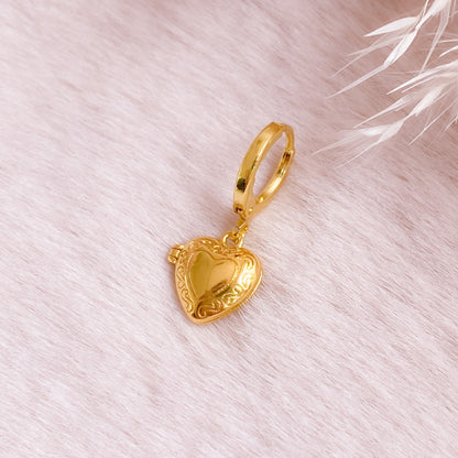 Heart Locket Hoop