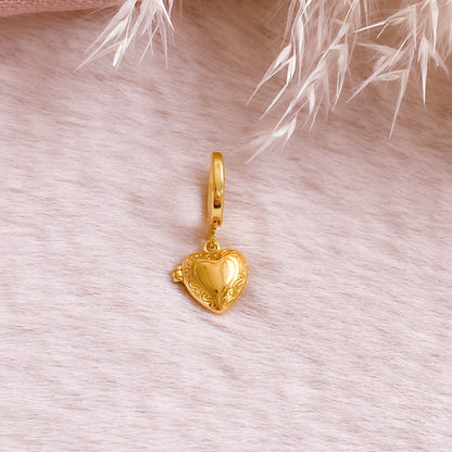 Heart Locket Hoop