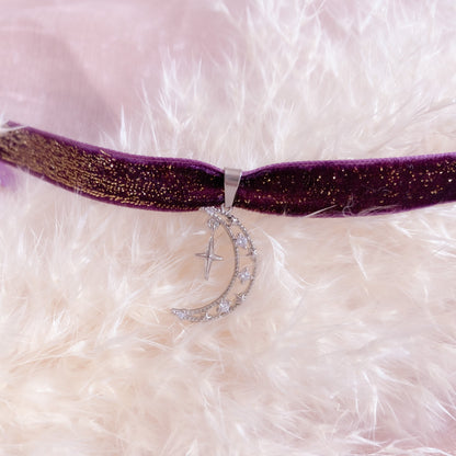 Sparkly Velvet Mystic Moon Choker