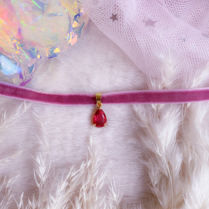 Precious Velvet Mid Drop Choker