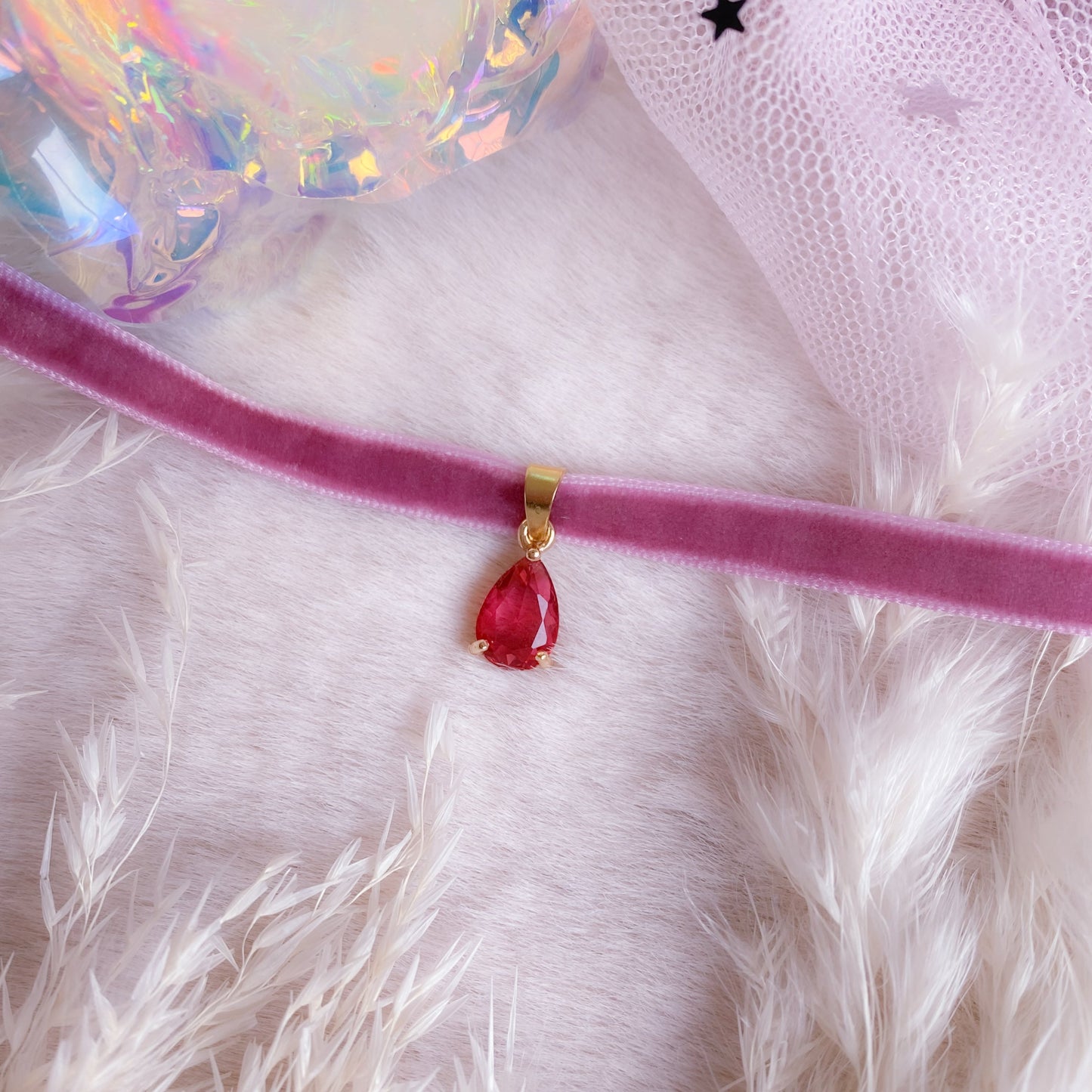 Precious Velvet Mid Drop Choker