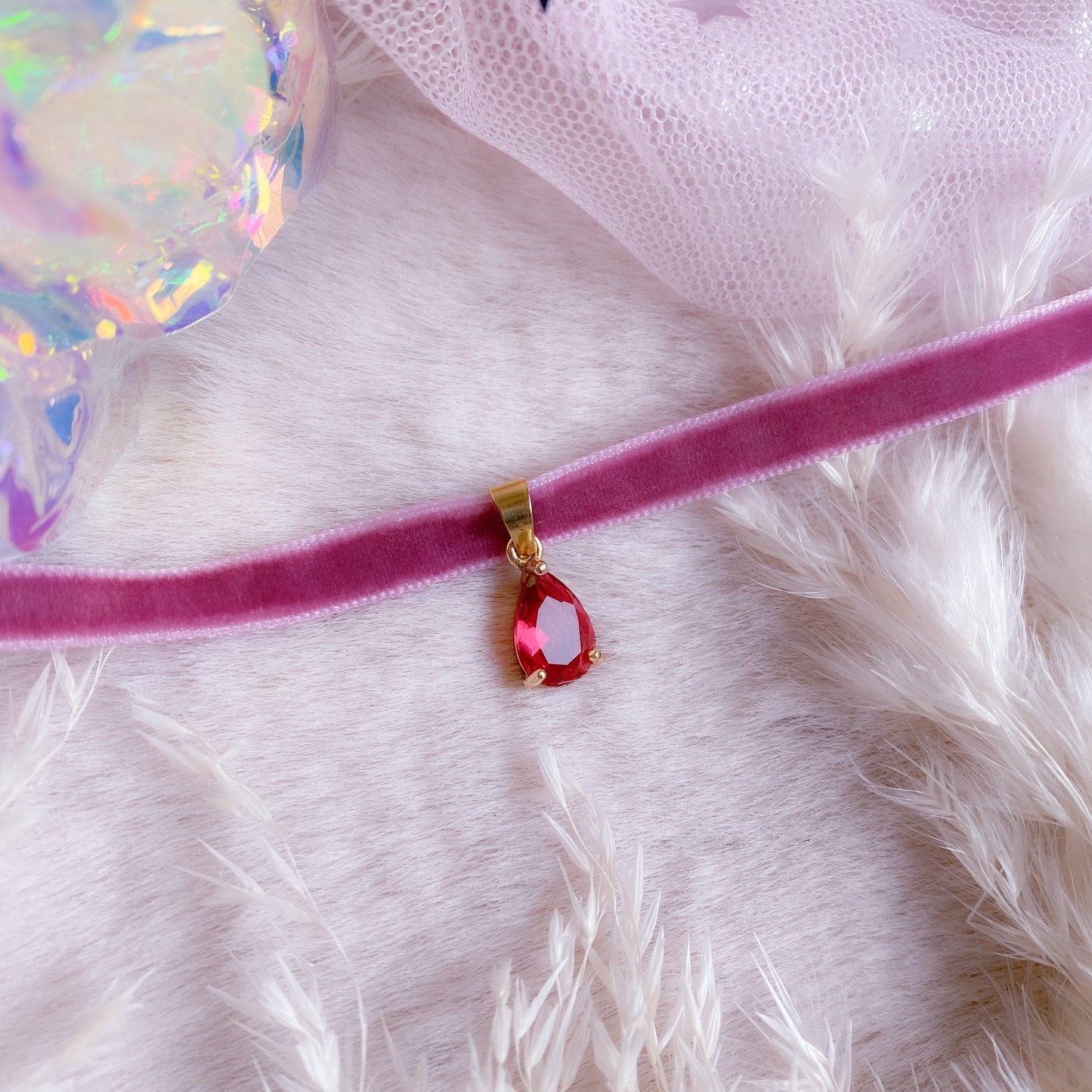 Precious Velvet Mid Drop Choker