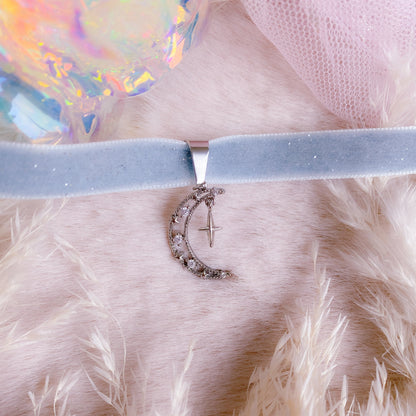 Sparkly Velvet Mystic Moon Choker