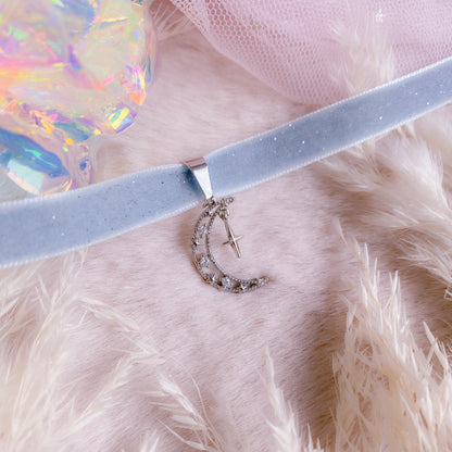 Sparkly Velvet Mystic Moon Choker