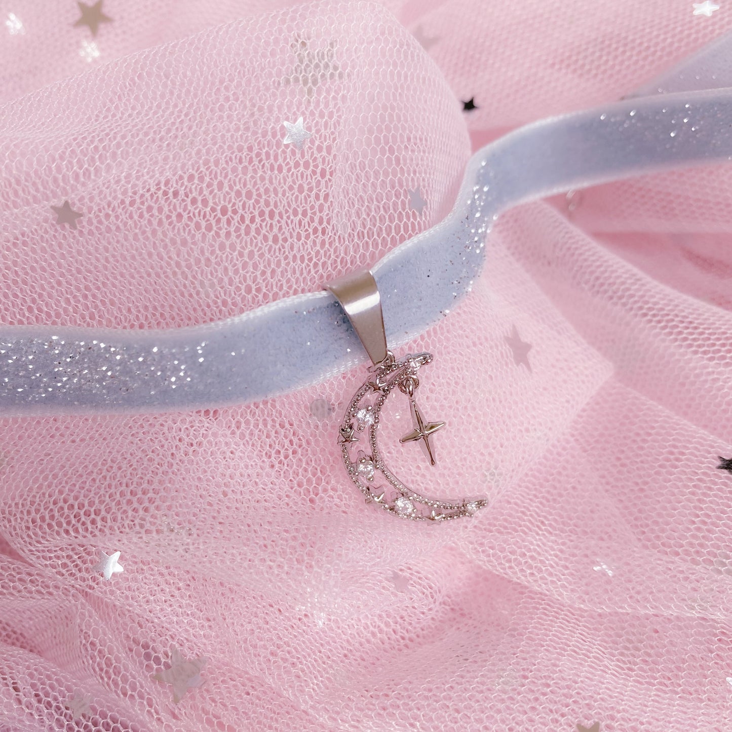 Sparkly Velvet Mystic Moon Choker