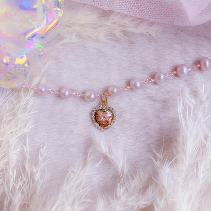 Girocollo Di Perle Rose Heart