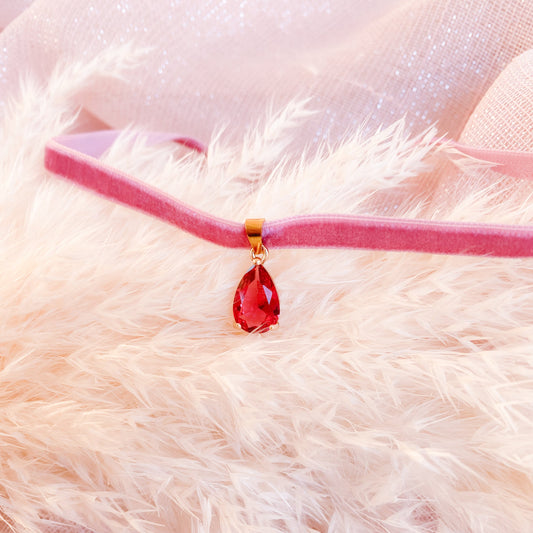 Precious Velvet Big Drop Choker