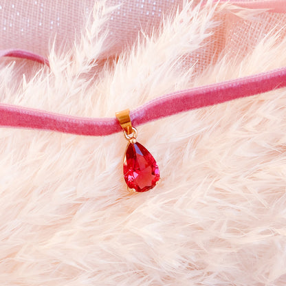 Precious Velvet Big Drop Choker