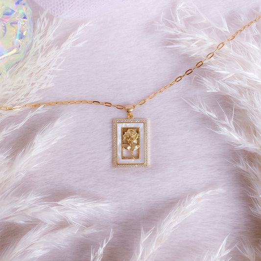 Ethereal Rose Medallion Necklace