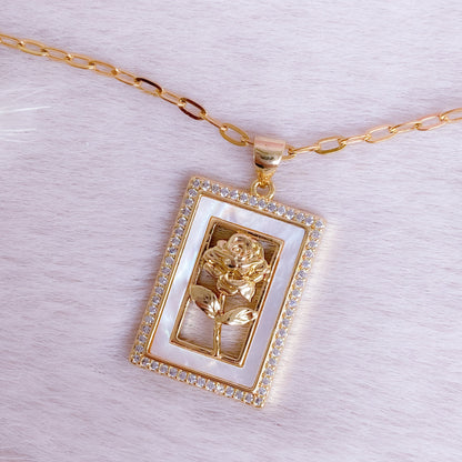 Ethereal Rose Medallion Necklace