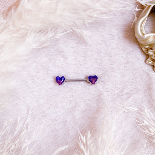 Double Heart Ombré Nipple Bar