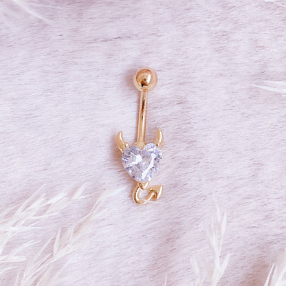 Devil Heart Belly Button Bar