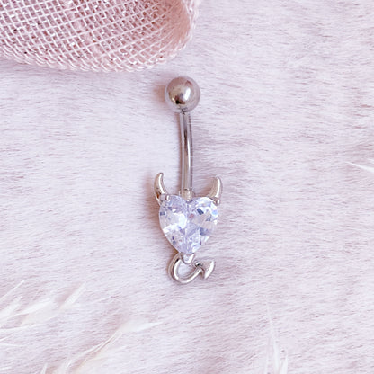 Devil Heart Belly Button Bar