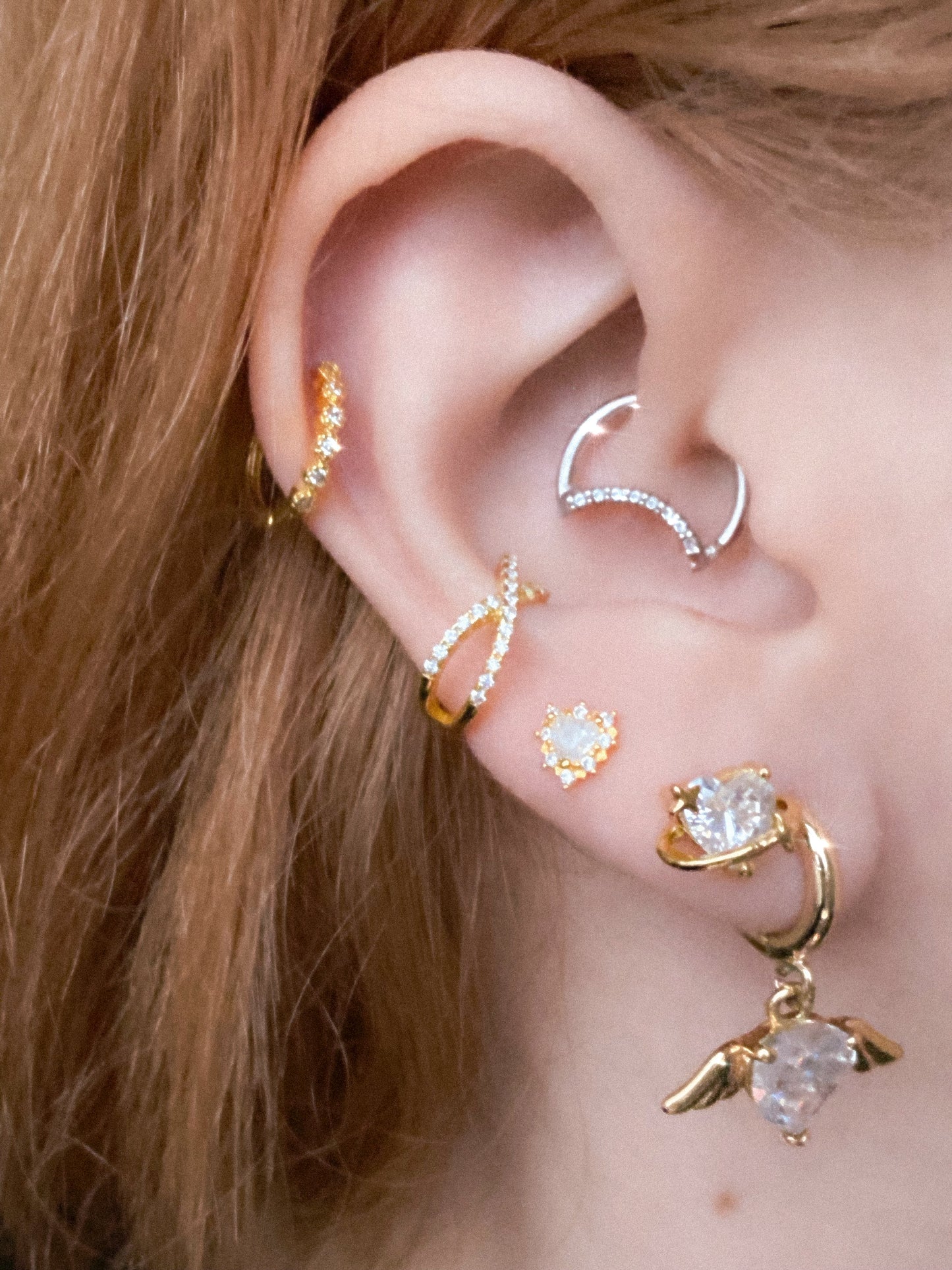 Sparkle Lace Heart Stud Earring