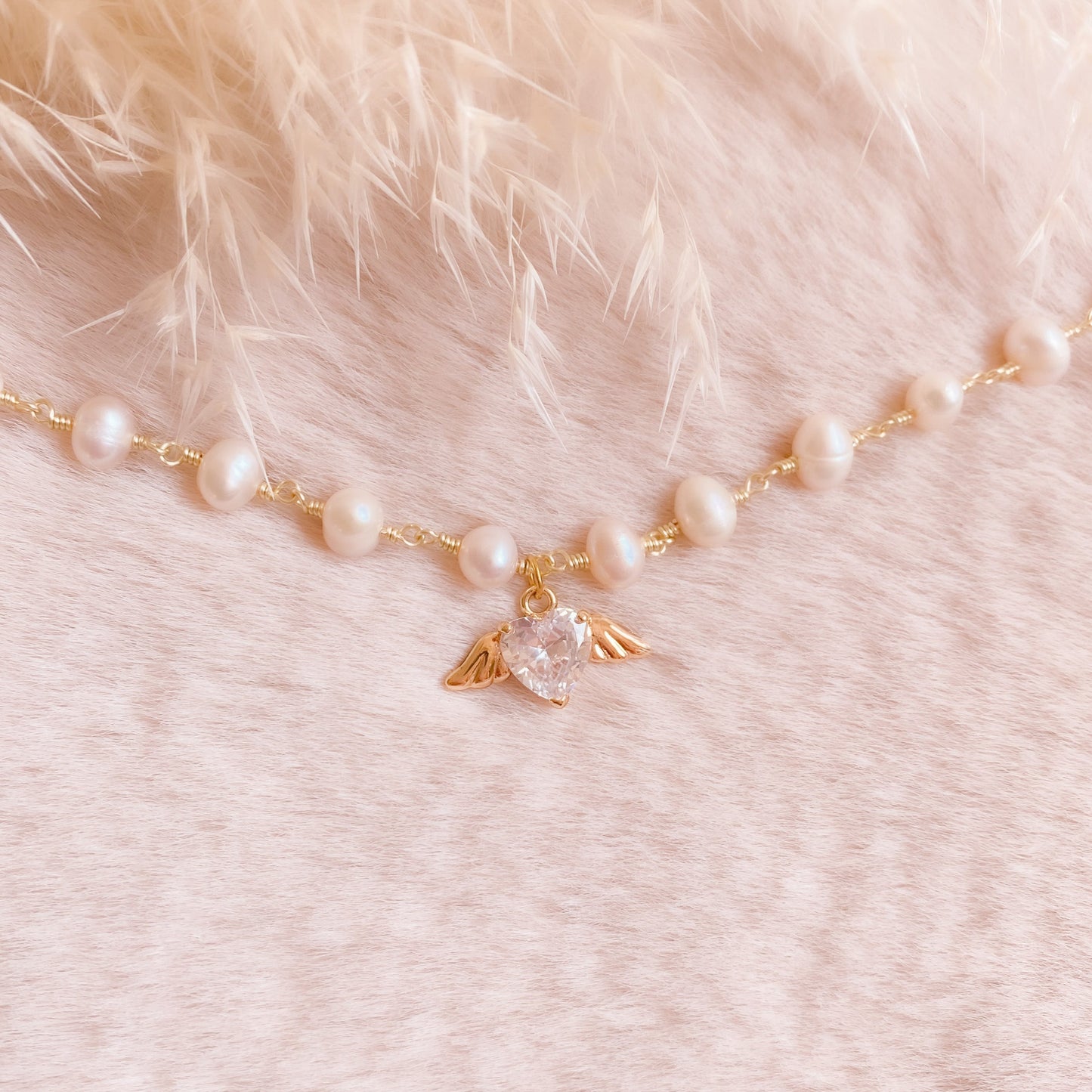 Winged Love Pearl Bracelet