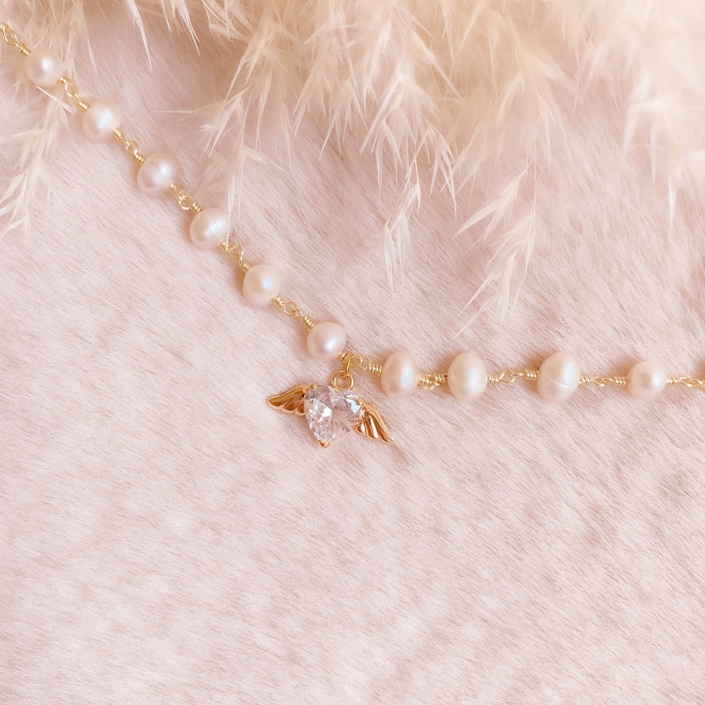 Winged Love Pearl Bracelet