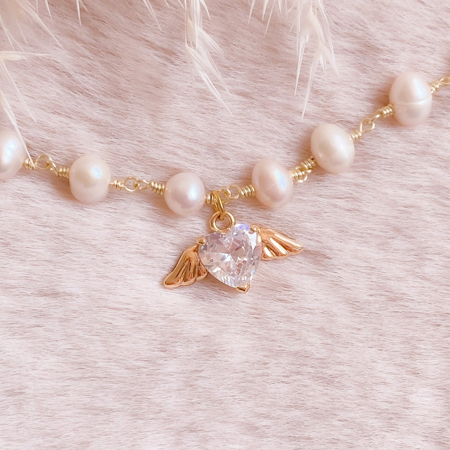 Winged Love Pearl Bracelet