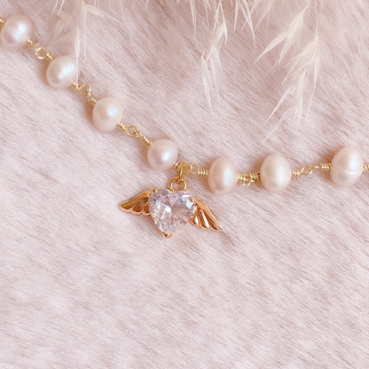 Winged Love Pearl Bracelet