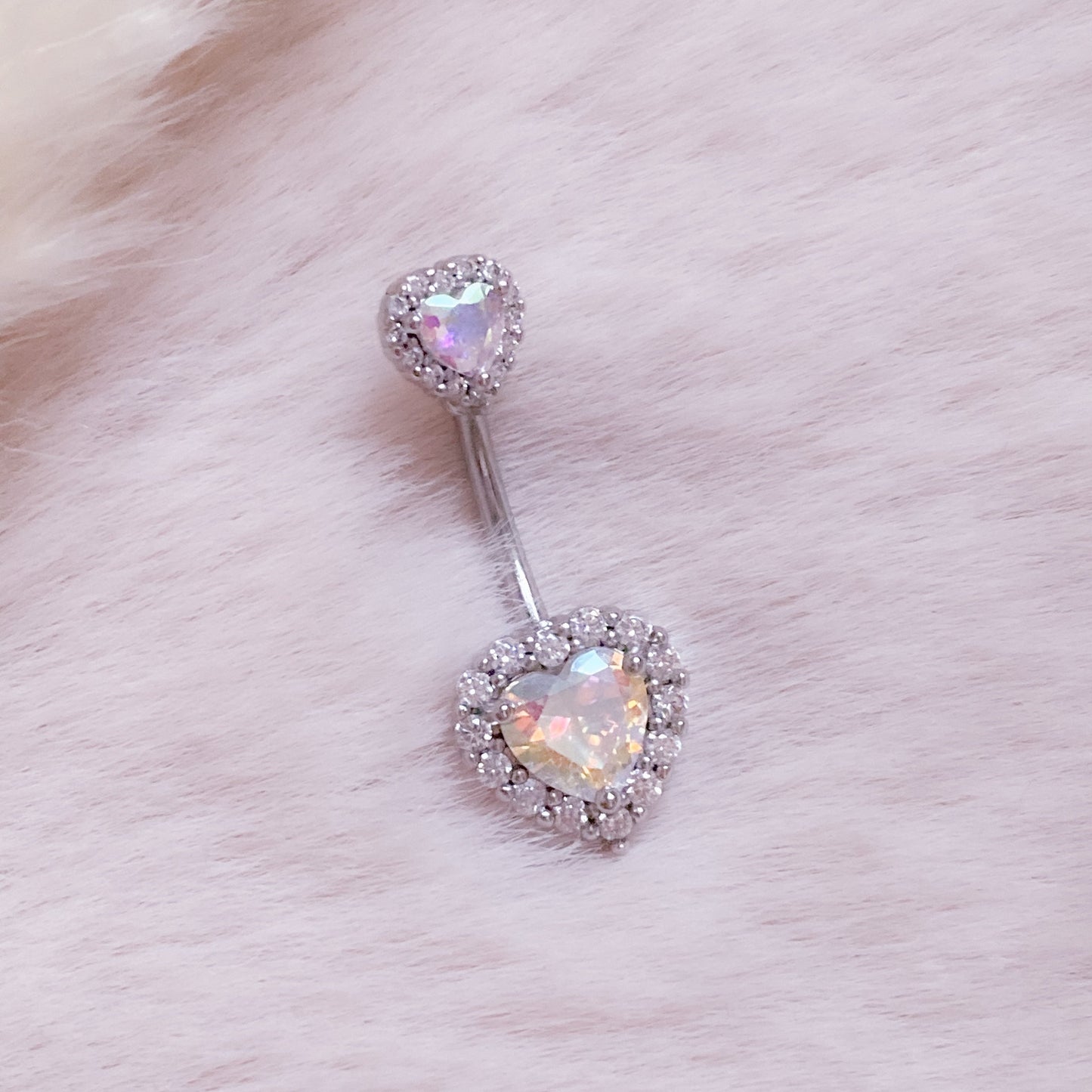 Crystal Heart Belly Button Piercing