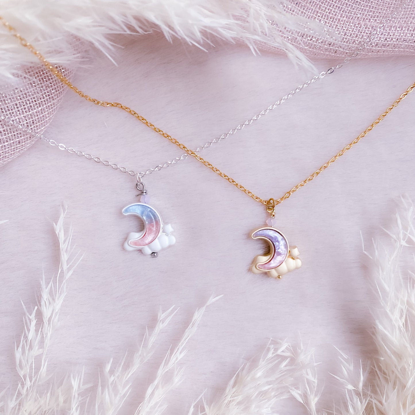 Dreamy Pastel Moon Necklace