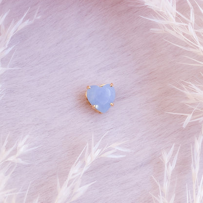 Pretty Stone Heart Stud