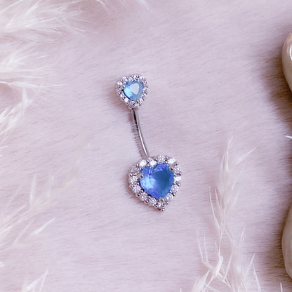 Crystal Heart Belly Button Piercing