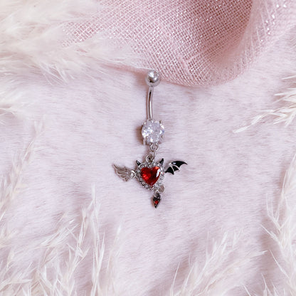 Dark Devil Heart Belly Button Bar