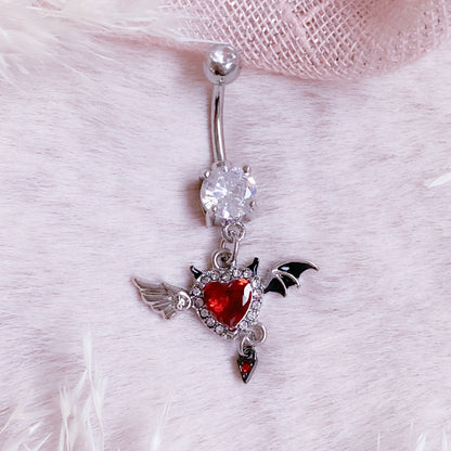 Dark Devil Heart Belly Button Bar