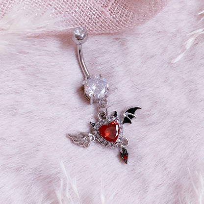 Dark Devil Heart Belly Button Bar