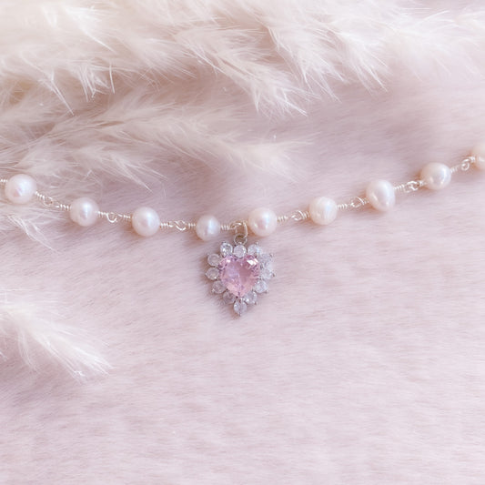Crown Heart Pearl Bracelet