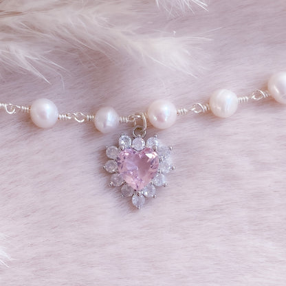 Crown Heart Pearl Bracelet