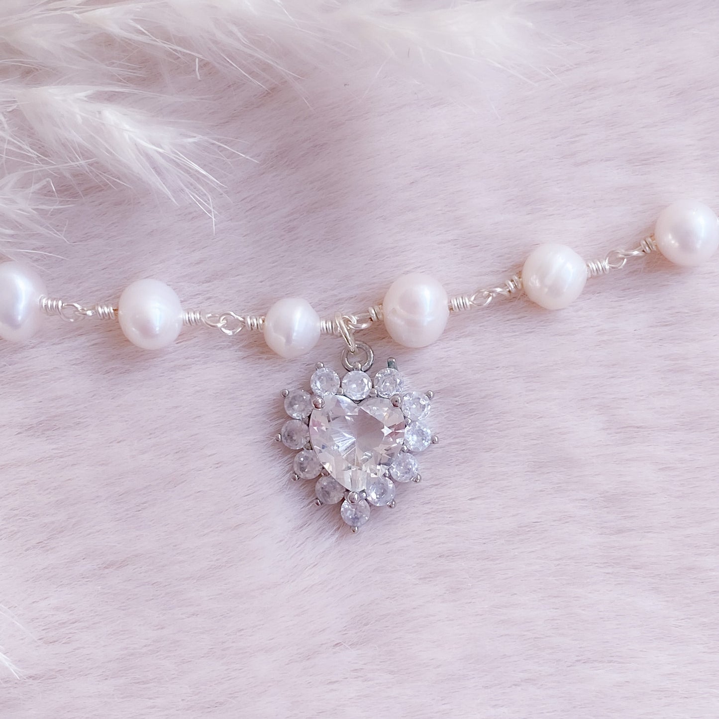 Crown Heart Pearl Bracelet