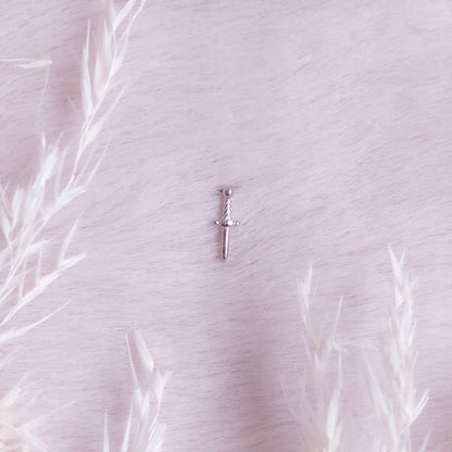 Tiny Dagger Stud Earring