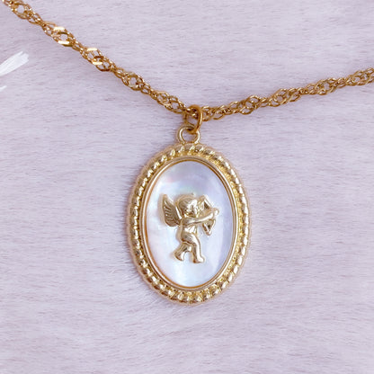 Cupid Medallion Necklace