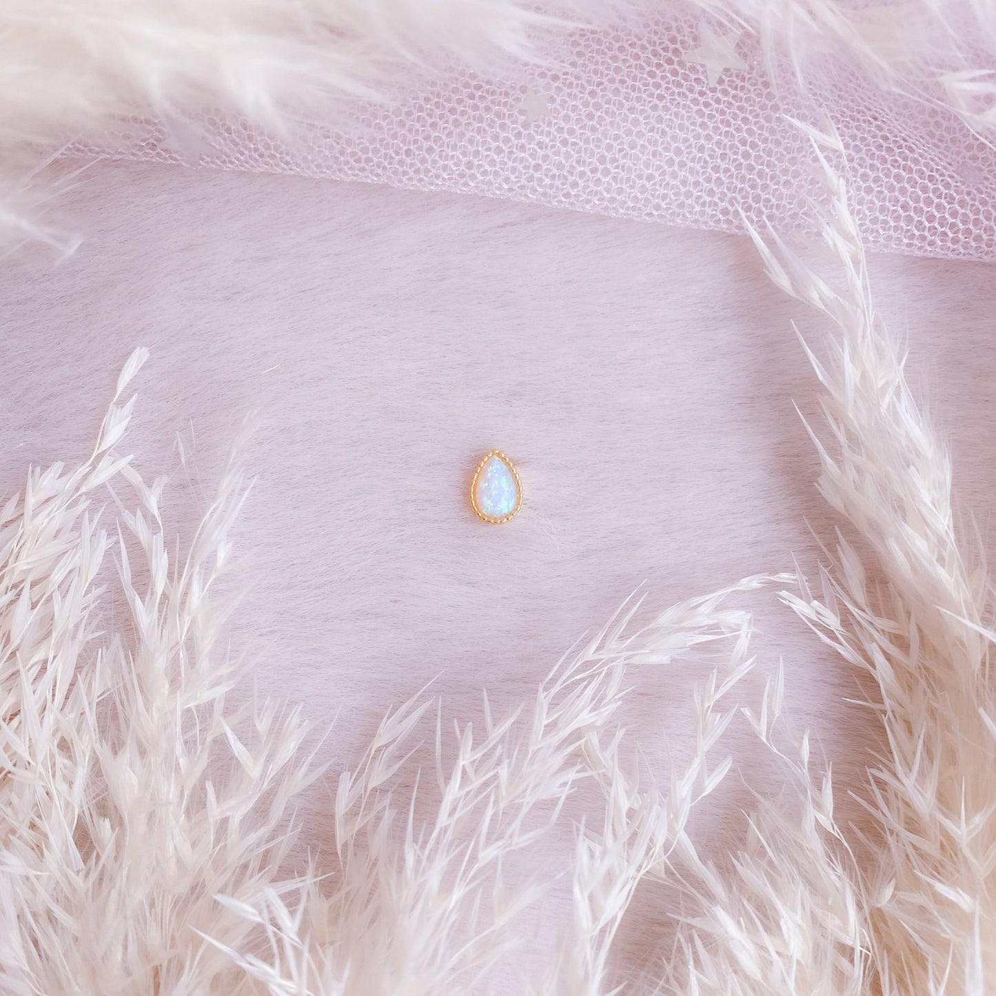 Teardrop Opal Tiny Stud