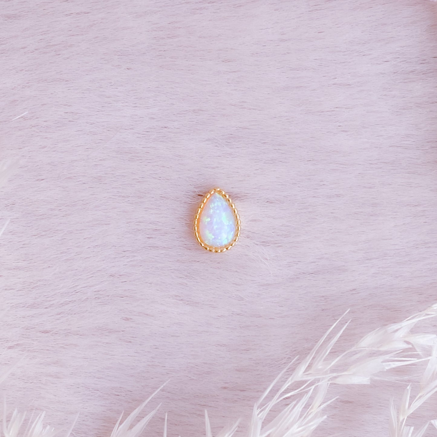 Teardrop Opal Tiny Stud