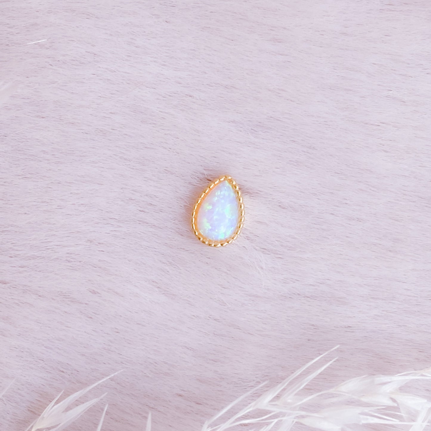 Teardrop Opal Tiny Stud