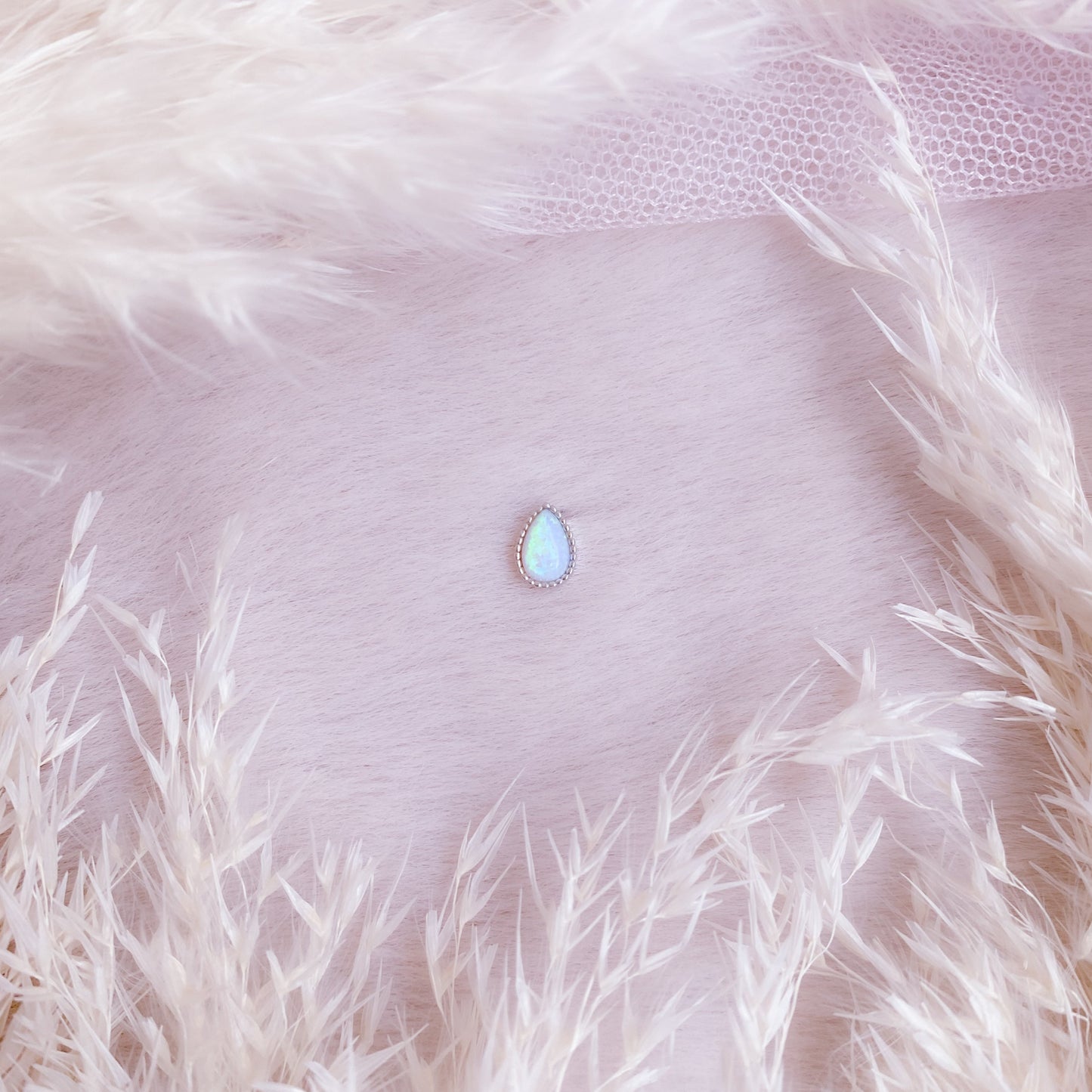 Teardrop Opal Tiny Stud