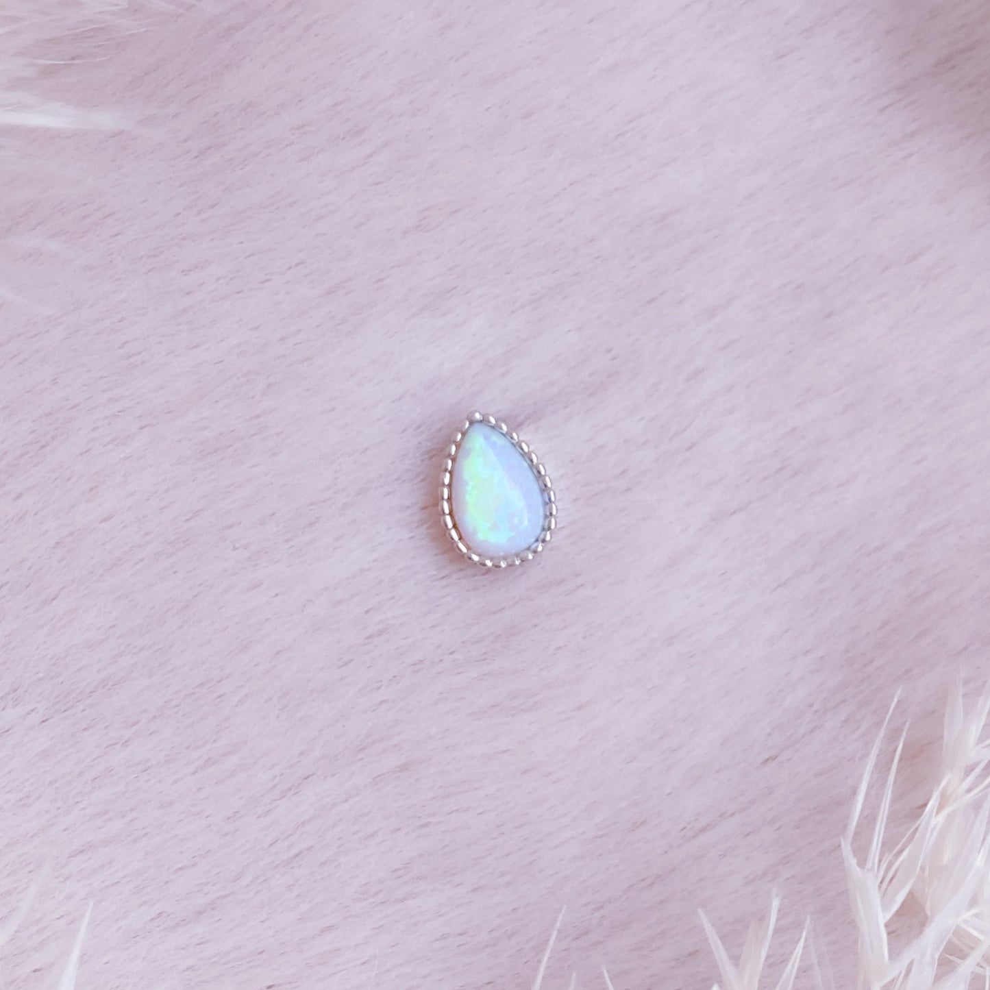 Teardrop Opal Tiny Stud