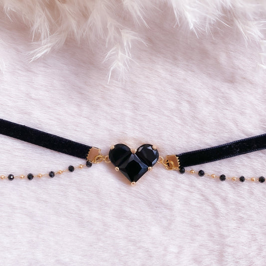 Victorian Gothic Heart Velvet Choker