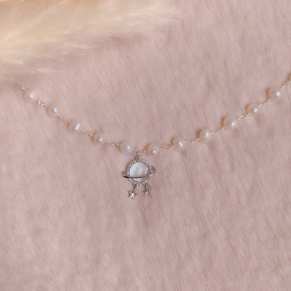 Saturn Pearl Choker