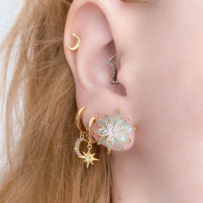 Opal Star Hoop