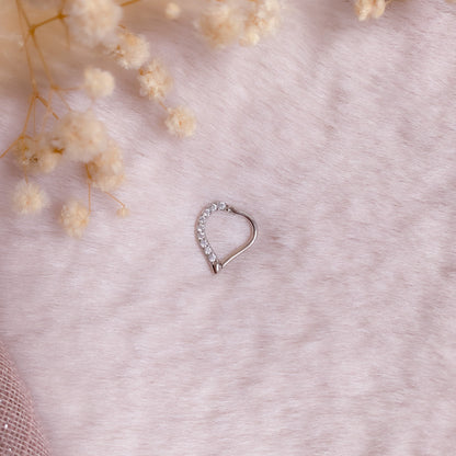 Sparkly Heart Clicker Piercing