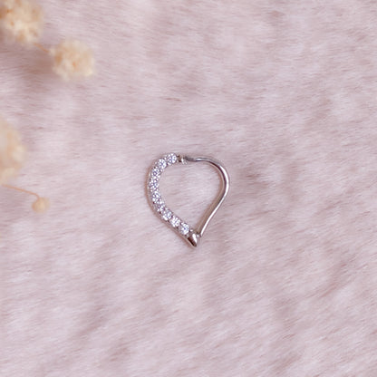 Sparkly Heart Clicker Piercing