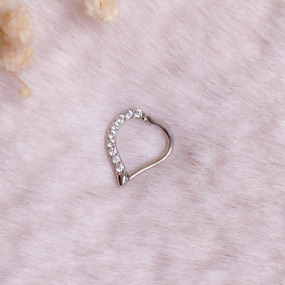 Sparkly Heart Clicker Piercing