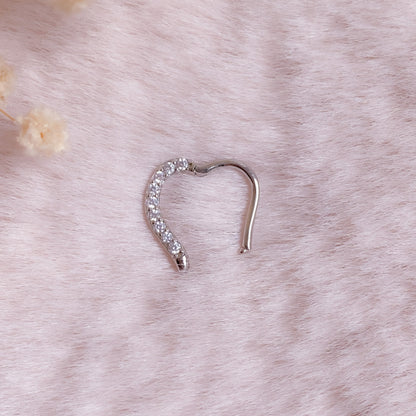 Sparkly Heart Clicker Piercing