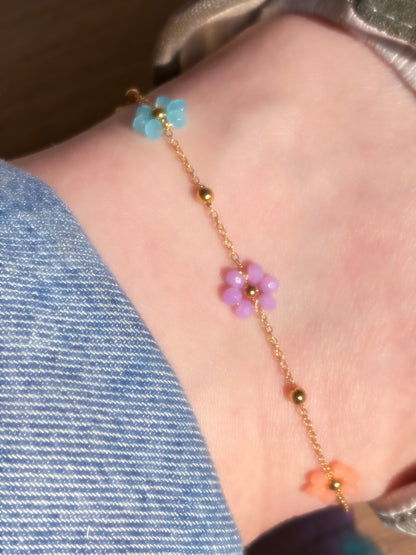 Bright Flowers Anklet