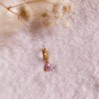 Small Sparkly Teardrop Hoop