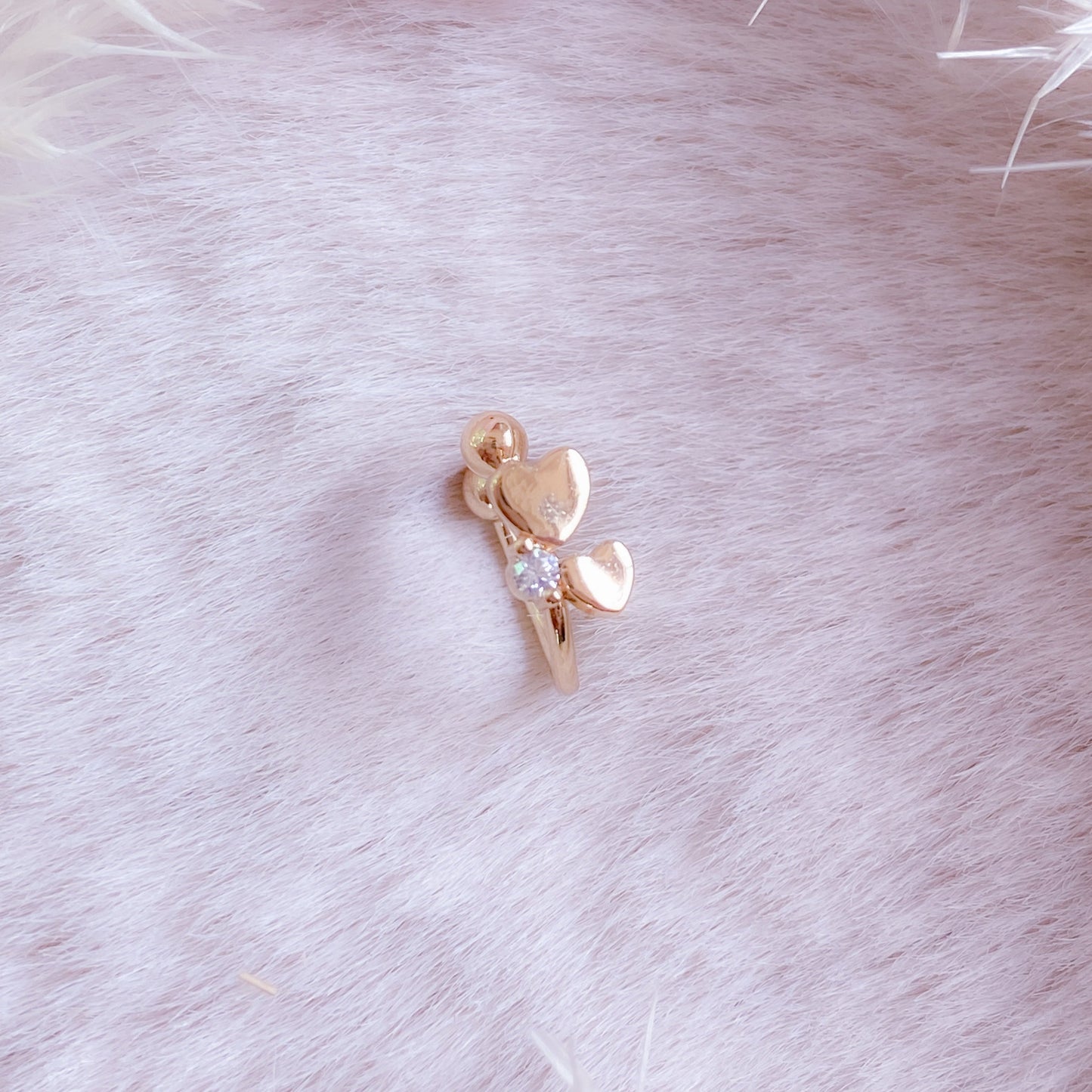 Double Heart Earcuff